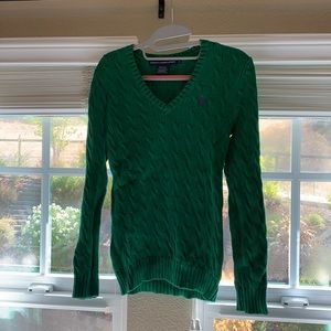Green V Neck Sweater